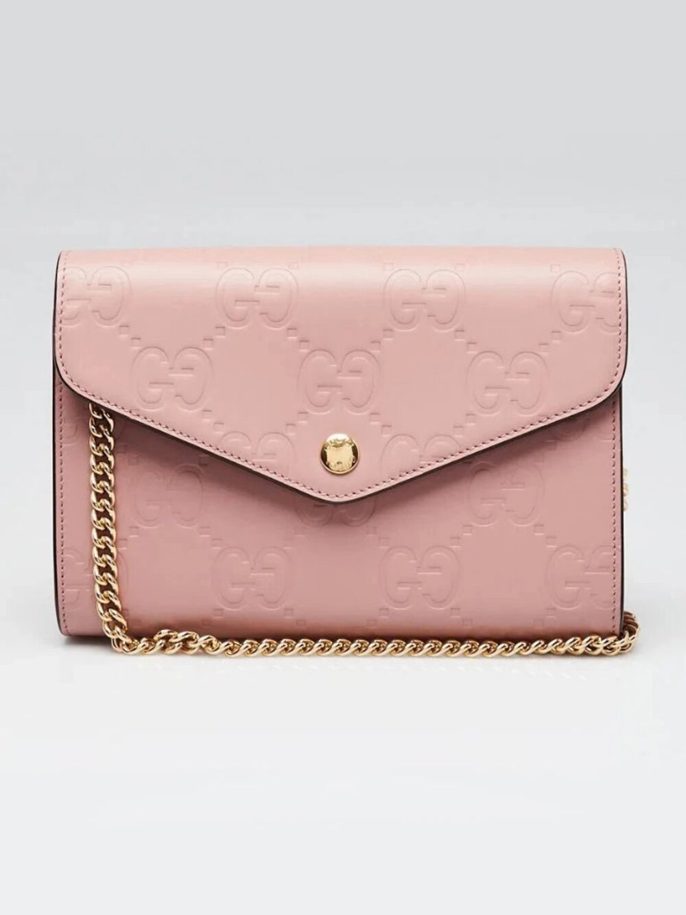 Gucci Pink GG Embossed Leather Crossbody Bag